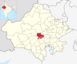 Location of Beawar district in Rajasthan