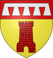 Arms of Beaufort, Luxembourg, an example of a truncated label