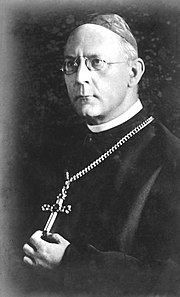 Cardinal Bertram, holding his clerical cross