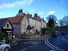 Picture of houses on Front Street near the centre of Cleadon, to the north of the village pond.