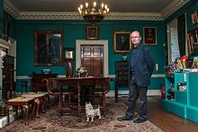 Peter Reder in the foyer of Preston Manor, site of his show 'The Contents of a House.' Brighton Festival, 2013.