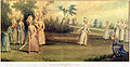 Image 9A 1779 cricket match played by the Countess of Derby and other ladies. (from History of women's cricket)