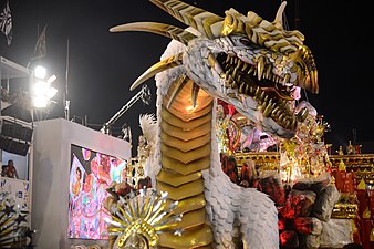 A float with the Dragon of Saint George