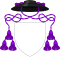 Hat sable with cords purpure and three tassels per side, used by Anglican archdeacons in place of a helmet