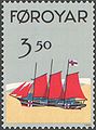 Faroe Islands stamp of schooner Sanna