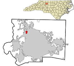 Location in Forsyth County and the state of North Carolina