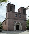 Gauting, Christuskirche, Eingangsportal mit vier Evangelisten von Friedrich Lommel