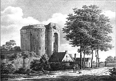 The Halle Gate before 1823, drawing by Vitzthumb from Collection des anciennes portes de Bruxelles