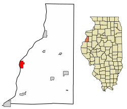 Location of Gulfport in Henderson County, Illinois.