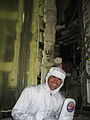 Jake Maule tests 17A MPLM in Shuttle payload bay (August 7, 2009).