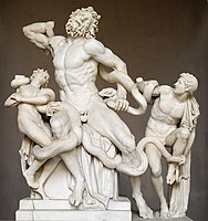 Laocoonte y sus hijos, de Agesandro, Atenodoro y Polidoro de Rodas (hacia 50 d. C.), Museo Pío-Clementino, Vaticano.