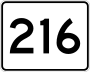 Route 216 marker