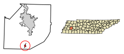 Location of Medon in Madison County, Tennessee.