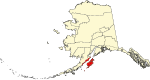 State map highlighting Kodiak Island Borough