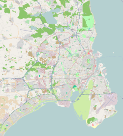 Map of Copenhagen and its surrounding suburbs, Bagsværd in the top-left