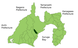 Location of Okabe in Shizuoka Prefecture