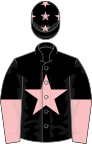Black, pink star, halved sleeves and stars on cap