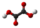 Ball-and-stick model of oxalic acid