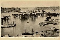 האי פילה מוצף על ידי סכר אסואן הנמוך (Aswan Low Dam), צילום מ-1906