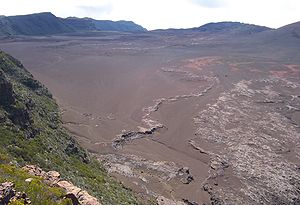 Plaine des Sables sett från Morne Langevin.