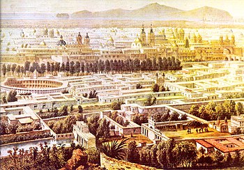 Lima as seem from the Rímac District, painting of 1850 by Batta Molinelli.