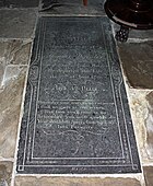St Peter's, Thornton, Leicestershire – Ledger slab in Swithland slate of 1791, signed Hind.