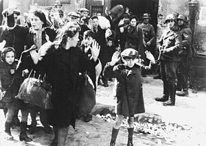 A Jewish boy surrenders in Warsaw, from the Stroop Report to Heinrich Himmler from May 1943