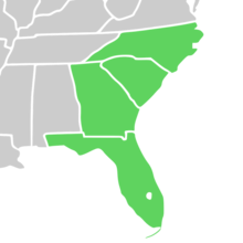 Symphyotrichum simmondsii native distribution map: US — Florida, Georgia, North Carolina, and South Carolina.