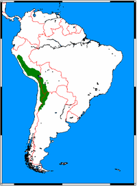 Distribución da vicuña.