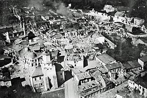 Nazi invasion of Poland destroyed this Polish city, including civilian buildings