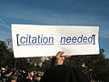 "Citation needed" sign at the D.C. rally