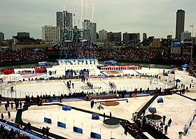 Panorama Wrigley Fielda na Winter Classic 2009.