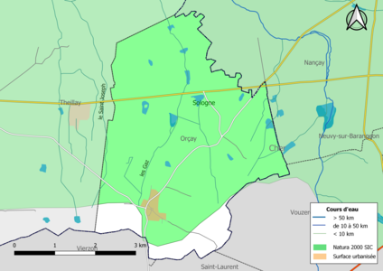 Carte du site Natura 2000 localisée sur la commune.