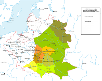 (Arch)eparchies of the Ruthenian Uniate Church in the Polish-Lithuanian Commonwealth in 1772