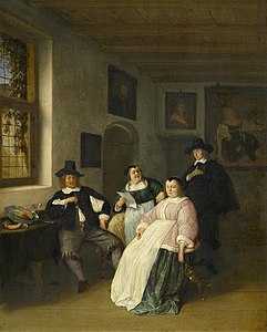 The De Goyer Family and the Painter at Catharina Questiers, by Adriaen van Ostade