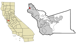 Location of Emeryville in Alameda County, California