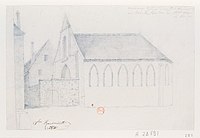 L'ancienne église des Célestins, au coin de la rue du Petit-Musc (dessin de 1831).
