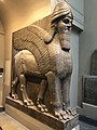 Lamassu, initially depicted as a goddess in Sumerian times, when it was called Lamma, it was later depicted from Assyrian times as a hybrid of a human, bird, and either a bull or lion—specifically having a human head, the body of a bull or a lion, and bird wings, under the name Lamassu.[82][83]