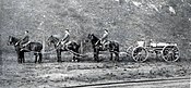 A 21 cm Mörser barrel being transported.