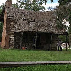 Old Cavitt Log Cabin, official Historic Texas landmark in Wheelock