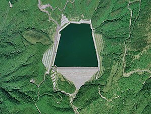 天山発電所の航空写真