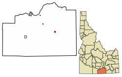 Location of Malta in Cassia County, Idaho.