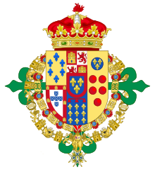 Coat of Arms of Prince Alfonso of the Two-Sicilies as Infante of Spain (1907-1960)
