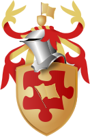 Full heraldic achievement of the WikiKnights