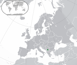 Location of Kosovo (green)