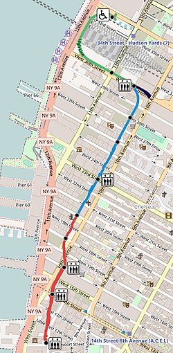 Map of High Line in Manhattan