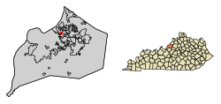 Location of Maryhill Estates in Jefferson County, Kentucky