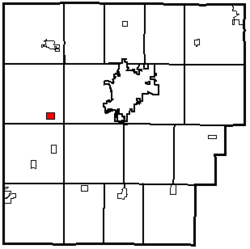 Location of Benton Ridge in Hancock County