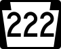 Pennsylvania Route 222 marker
