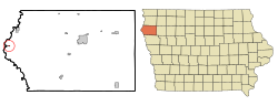 Location of Westfield, Iowa